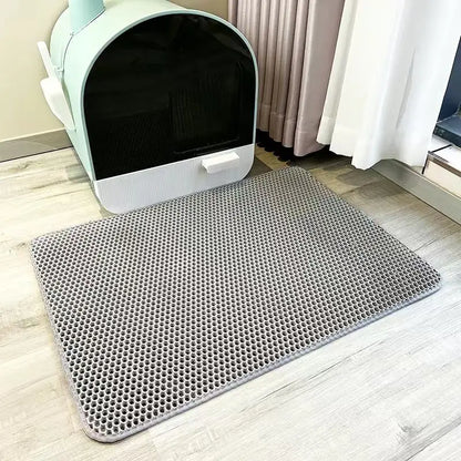 Tapis de litière imperméable pour chat, toilettes pour animaux de compagnie, Double couche, pliable, tapis de bassin, antidérapant, lavable, fournitures de nettoyage, tapis de sable pour chat