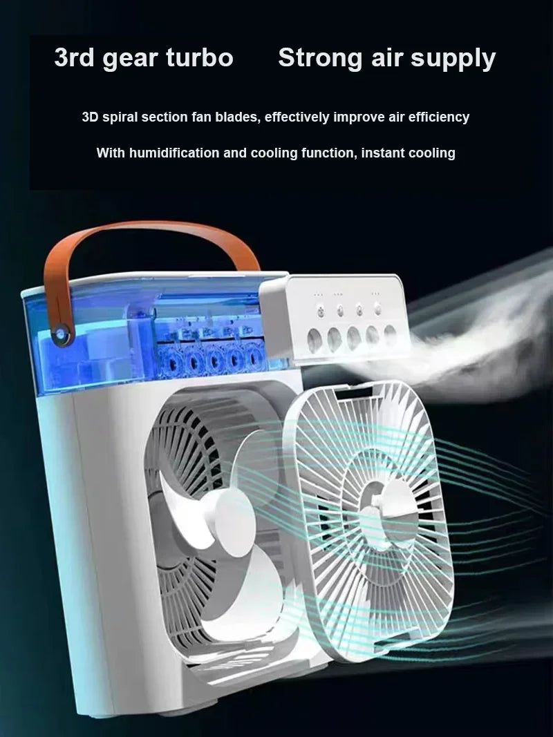 3 en 1 ventilateur climatiseur ménage petit refroidisseur d'air LED veilleuse Portable humidificateur réglage de l'air ventilateur bureau maison ventilateur nouveau