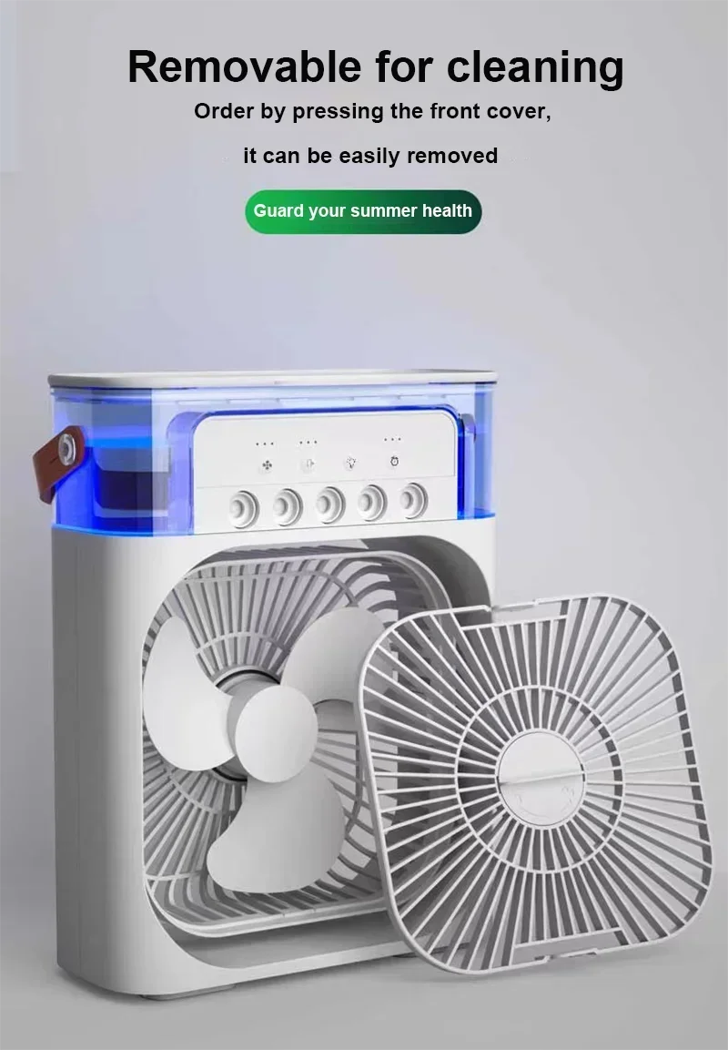 3 en 1 ventilateur climatiseur ménage petit refroidisseur d'air LED veilleuse Portable humidificateur réglage de l'air ventilateur bureau maison ventilateur nouveau