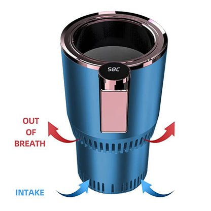 12V plus chaud refroidisseur intelligent refroidissement et chauffage voiture tasse 2-en-1 affichage de la température support de verre pour eau café boisson pour voiture